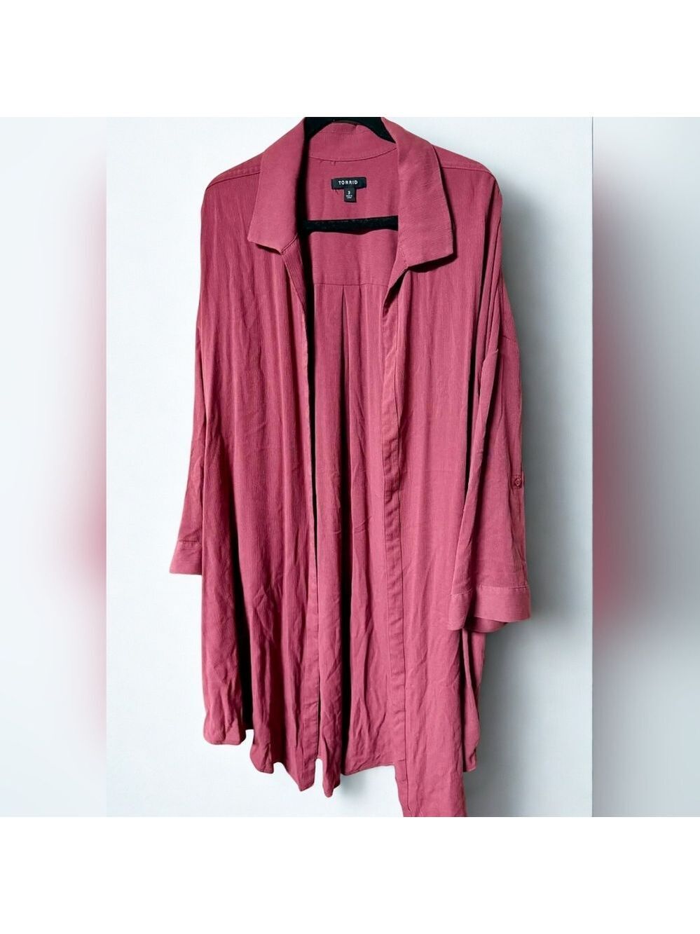 Torrid Mauve Long Open Front Cardigan Size 3
